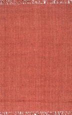 Nuloom Daniela Brick, 6' x 9', Handmade, Jute, Tassel, Soft and Textured, High Traffic, Stain Resistant, Easy Clean, Durable Area Rug for Bedroom, Living Room, Dining Space, Foyer, Entryway