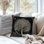 Dark Vintage William Morris Night Moon Forest Decor Pillow Covers 18x18,Black Forest Decor,Dark Dcademia Floral Decorative Throw Pillow Covers for Home Bedroom Living Room