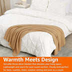 Amazon Basics Chunky Cable Knit Throw Blanket for Couch, Sofa, Bed, Lightweight Soft Cozy, 50" x 60", Sand