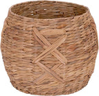 Household Essentials ML-4112 Hyacinth Round Floor Basket, X-Design, Brown