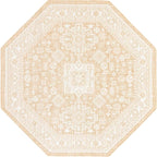 Rugs.com Outdoor Aztec Collection Rug – 8 Ft Octagon Natural Flatweave Rug Perfect for Living Rooms, Kitchens, Entryways