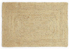 · REDEARTH · Rectangular Area Rug - 2'x3' Braided Natural Jute with Non-Skid Backing - Handwoven Boho Rug for Bedroom, Kitchen, Living Room - Farmhouse Aesthetic Home Decor - Durable Handmade Rug