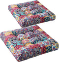 Codi Floor Cushions Seating for Adults and Kids Set of 2, Square Large Boho Pillows for Yoga Living Room Tatami Sitting Home Decor, Memory Foam Added, 22x22 Inch Multi Patchwork