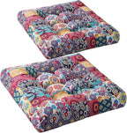 Codi Floor Cushions Seating for Adults and Kids Set of 2, Square Large Boho Pillows for Yoga Living Room Tatami Sitting Home Decor, Memory Foam Added, 22x22 Inch Multi Patchwork