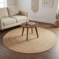· REDEARTH · Round Area Rug - 5 Feet Braided Natural Jute Rug- Artisan Made Reversible Boho Jute Rugs for Bedroom - Kitchen - Living Room - Farmhouse - Home Decor - Handmade Rustic Vintage Décor