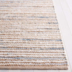 SAFAVIEH Cape Cod Collection Area Rug - 2'3" x 8' Runner, Natural/Light Blue, Geometric Design, Ideal for High Traffic Areas in Living Room, Bedroom, Dining (CAP151L)