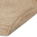 · REDEARTH · Round Area Rug - 3 Feet Braided Natural Jute with Non-Skid Backing - Handwoven Boho Rug for Bedroom, Kitchen, Living Room - Farmhouse Aesthetic Home Decor - Durable Handmade Rug