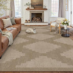 8x10 Easy Jute Outdoor Patio Rug Washable Brown Neutral Large Area Rug for Living Room Lightweight Non Slip No Sheding Carpet Balcony Farmhouse Bedroom Backyard Dining Room Deck