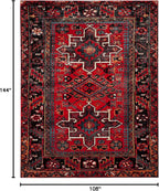 SAFAVIEH Area Rug 9x12 - Vintage Hamadan Collection - Large - Red & Multi, Traditional Persian Design, Non-Shedding & Easy to Clean, Ideal for Living Room, Bedroom, Dining Space (VTH211A)