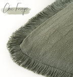 Foindtower Set of 2 Decorative Linen Fringe Lumbar Throw Pillow Covers Boho Farmhouse Cushion Cover with Tassels Soft Accent Pillowcase for Couch Sofa Bed Living Room Home Decor,12×20 Inch,Olive Green