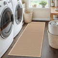 6ft Natural Jute Hallway Runner Rug Non Slip Washable, Rubber Backed Long Khaki Indoor Entryway Runner, Absorbent Kitchen Carpet Sink Rug