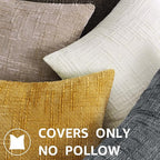 decorUhome Dark Grey Chenille Euro Sham Throw Pillow Covers 26x26 Set of 2 Textured Soft Cozy Slubby Couch Pillow Covers Modern Farmhouse Boho Decorative Pillow Cases for Bed Sofa Living Room