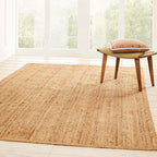 Superior Hand Woven Natural Fiber Reversible High Traffic Resistant Braided Jute Area Rug, 5' x 8'
