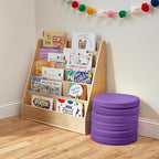 ECR4Kids SoftZone Floor Cushions, Round, Flexible Seating, Purple, 6-Piece