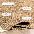 nuLOOM Raleigh Farmhouse Jute Tasseled Area Rug, 8x10, Natural