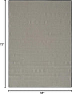 Nourison Home Courtyard Black White 4' x 6' Area Rug - Easy Clean, Non Shedding, Bed Room, Living Room, Dining Room, Kitchen (4' x 6')