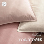 Foindtower Pack of 2, Decorative Linen Soild Throw Pillow Covers Soft Accent Cushion Euro Case Boho Farmhouse Pillowcase for Chair Couch Sofa Bedroom Living Room Home Decor 18 x 18 Inch Rose Pink