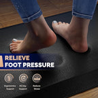 FEATOL Anti Fatigue Mat for Standing, 9/10 Extra Thick Ergonomic Standing Desk Mat, Comfort & Durable Memory Foam Standing Mat at Home,Office All Day (20" x 32", Black, 2PC)