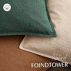 Foindtower Set of 2, Decorative Linen Soild Throw Pillow Covers Soft Accent Euro Cushion Case Farmhouse Neutral Pillowcase for Chair Couch Sofa Bedroom Living Room Home Decor 18 x 18 Inch Pine Green