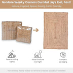 Ramanta Home Hand Woven Jute Braided Rug 2'x3' - Natural, Boho Reversible Floor Carpet for Living Room, Farmhouse Accent Rugs for Kitchen, Nursery, Kids Room, Bedroom, Patio - 24X36 Inch