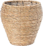 Woven Round Flower Pot Planter Basket with Leak-Proof Plastic Lining - Medium