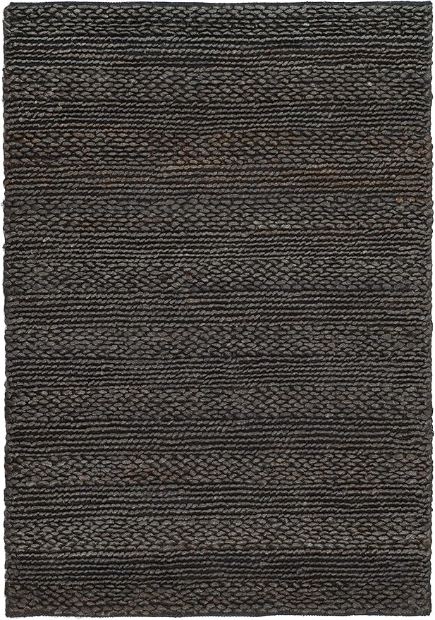 SAFAVIEH Area Rug 3x5 - Natural Fiber Collection - Charcoal, Handmade Jute, Braided Woven Design, Ideal for Entryway, Living Room, Bedroom (NF212C)