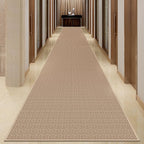 GOYLSER 18ft Jute Hallway Rug Runner Non Slip, Front Door Runner Indoor Entrance, Bottom Rubber Backed Waterproof Laundry Mat, Khaki