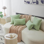 Home Brilliant Sage Green Rectangle Spring Pillow Covers 12x20 Lumbar Pillow Cover Accent Corduroy Striped Oblong Throw Pillows for Couch St Patricks Day Decor, Set of 2, 12 x 20 inch, Sage Green