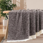 NEXHOME PRO Soft Throw Blankets for Couch, Reversible Warm Blankets Cozy Knit Blanket for Women, Fuzzy Plush Lightweight Throws for Sofa, Bed, Picnic, Coffee Brown, 50 x 60 inches