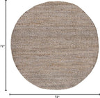 SAFAVIEH Natural Fiber Collection Area Rug - 6' Round, Beige, Handmade Jute, Braided Woven Design, Ideal for Living Room, Bedroom (NF212B)