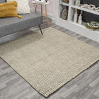 JONATHAN Y Pata Hand Woven Chunky Jute Gray 7x7 Square Indoor Area Rug, Bohemian, Rustic, Cottage, Easy-Cleaning for Living Room, Bedroom, Kitchen, Non-Shedding (NRF102C-7SQ)