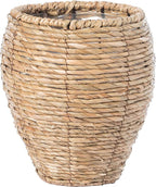 Vintiquewise Woven Round Flower Pot Planter Basket with Leak-Proof Plastic Lining- Small