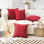 Home Brilliant Throw Pillow Cover 26 x 26 Linen Decorative Euro Sham Red Pillow Cover for Couch Sofa Patio, 26x26 inches(66cm), Burgundy