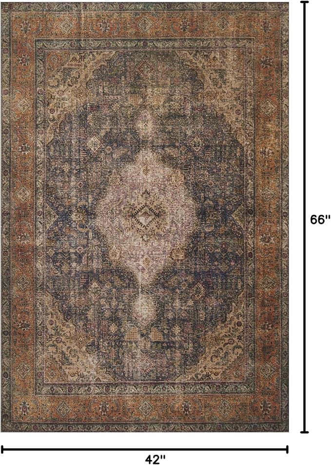 Loloi Loren Collection LQ-02 Plum/Multi 3'-6" x 5'-6" Accent Rug