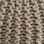 Moro Knitted Cotton 20 x 20 Round Pouf,Furniture,Primary Living Space,Bean Bag Chairs & Lazy Sofa Chair,Brown