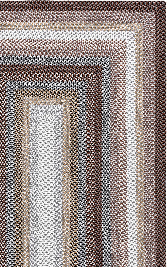 SAFAVIEH Washable Rug Outdoor Braided Collection - 6' x 9', Brown & Multi, Handmade & Reversible, Non-Shedding & Easy to Clean, Ideal for Patio, Backyard, Mudroom (BRD308T)
