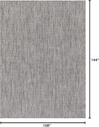 Washable Indoor Outdoor Rug 9x12 Weather Resistant Area Rugs Modern Solid for Porch Deck Balcony Backyard Patio Outside Carpet (9 X 12 Silver Grey)