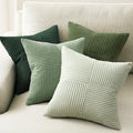Topfinel SageGreen Pillow Covers,Boho Farmhouse 24x24 Inch Cushion Covers Set of 4,Large Soft Corduroy Home Decor for Couch Bed Sofa Living Room LightGreen,MossGreen