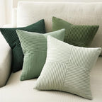 Topfinel Decorative Throw Pillow Covers LightGreen Set of 4,Boho Cozy Cushion Cover with Corduroy,Soft Accent Light Green Pillowcase for Couch,Bed,Living Room Home Decor 16×16 Inch