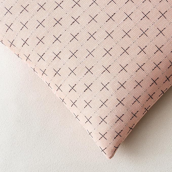 MIULEE Pack of 2 Cute Decorative Burlap Linen Valentine Throw Pillow Covers Farmhouse Pillowcases Modern Rustic Woven Textured Cushion Cover for Sofa Couch Bed 18x18 Inch Pink