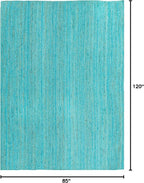 Unique Loom Braided Jute Collection Area Rug - Dhaka (7' 1" x 10' Rectangle, Turquoise)