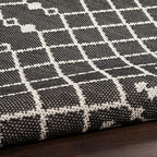 Nourison Home Positano Black 2' x 6' Area Rug - Easy Clean, Non Shedding, Bed Room, Living Room, Dining Room, Kitchen (6' Runner)