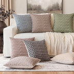 Foindtower Set of 2 Decorative Neutral Floral Print Throw Pillow Covers Vintage Accent Farmhouse Cushion Covers Boho Home Decor for Sofa Couch Chair Bedroom Living Room,20×20 Inch,Sage Green