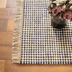 Dash & Albert Kuba Black Handwoven Jute Rug, 2 X 3 Feet, Black Geometric Pattern