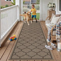 2x8 Geometric Figure Easy Jute Runner Rug Non Slip Hallway Kitchen Washable Outdoor Rug for Entryway Indoor Scalloped Black Long Indoor Outdoor Carpet for Bedside Entry Front Door Porch