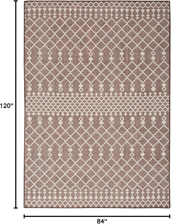 Nourison Home Positano Natural 7' x 10' Area Rug - Easy Clean, Non Shedding, Bed Room, Living Room, Dining Room, Kitchen (7' x 10')
