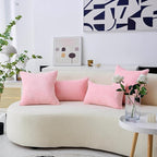 Home Brilliant 26x26 Pillow Covers for Couch Bed Decor Pink Soft Velvet Euro Pillow Shams for Sofa Partie, 26 inches, 66 cm, Set of 2, Pink