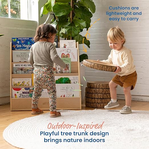ECR4Kids SoftZone Tree Floor Cushions, Flexible Seating, Chocolate, 6-Pack