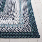 SAFAVIEH Washable Rug Outdoor Braided Collection - 6' x 9', Teal & Multi, Handmade & Reversible, Non-Shedding & Easy to Clean, Ideal for Patio, Backyard, Mudroom (BRD308J)