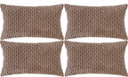 Set of 4 Light Brown Decorative Throw Pillow Covers 12x20 Inch Corduroy Pillow Covers for Bed Couch Sofa Living Room Soft Cushion Cases